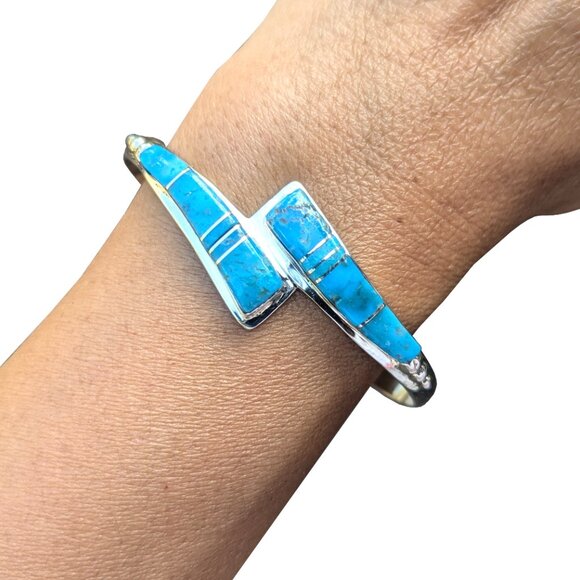 Navajo‎ Sterling Cuff Bracelet Turquoise Genuine Native American